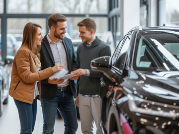 Familie holt sich ein neues Angebot bei Autoankauf Dietzenbach ein